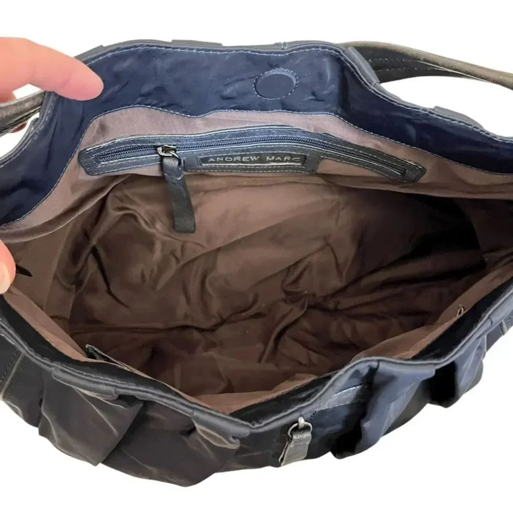 Andrew Marc Nylon & Leather Shoulder Bag
